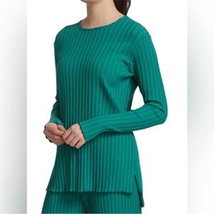 Simon Miller Emerald Green Ribbed Long-Sleeve Top